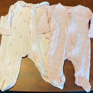 Carter's Pink and White Baby Footies Set